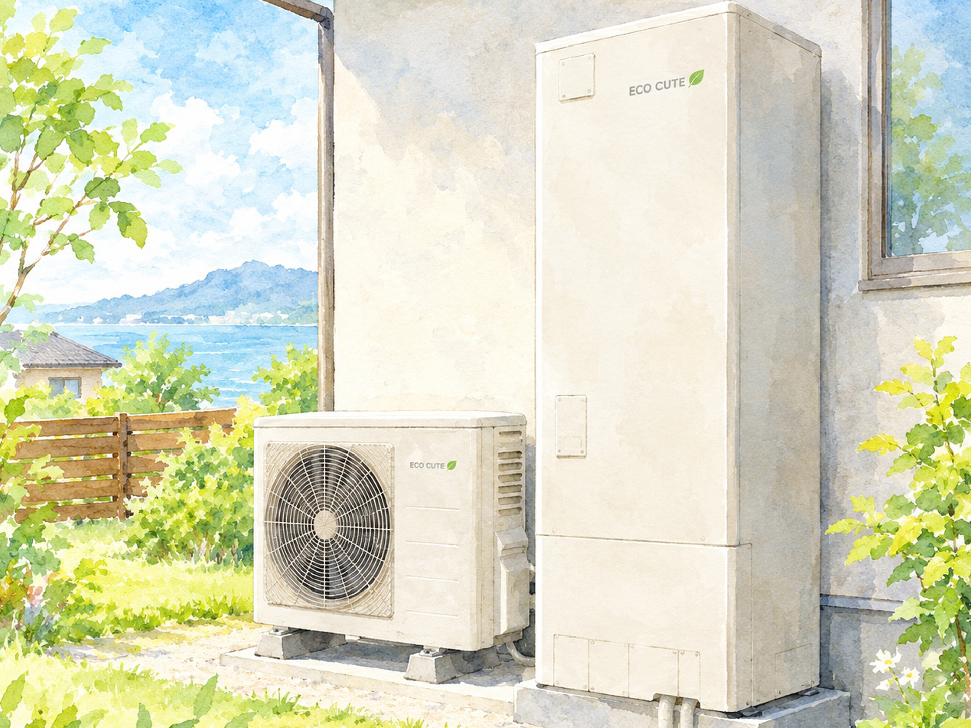 明るい窓と石目調の壁があるユニットバス