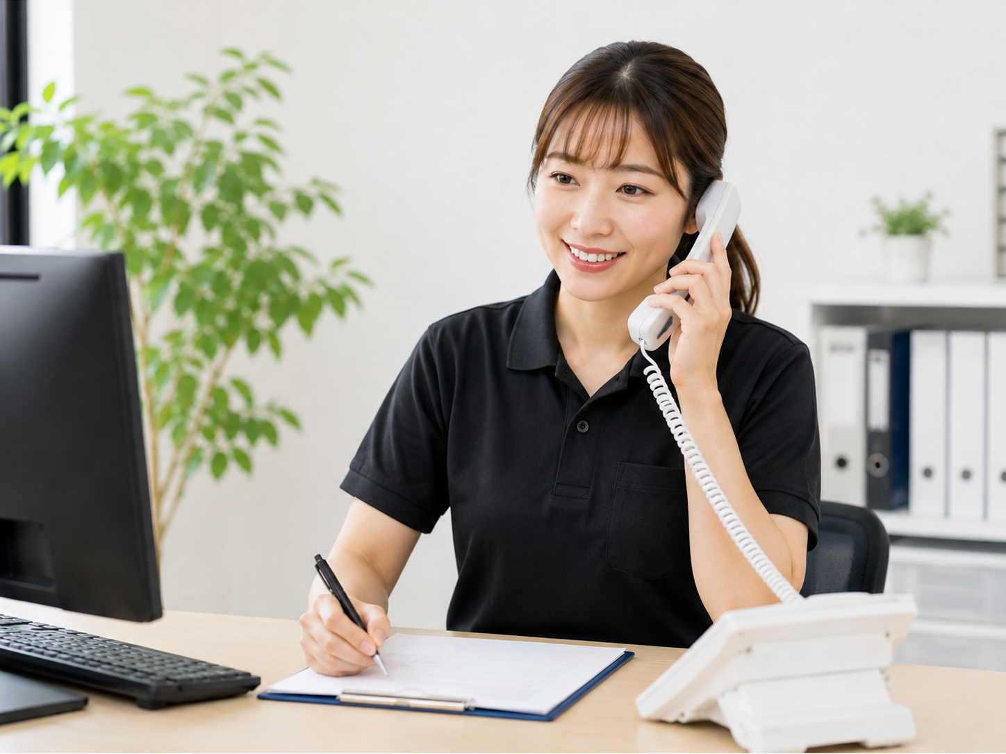 電話で相談を受けるスタッフ