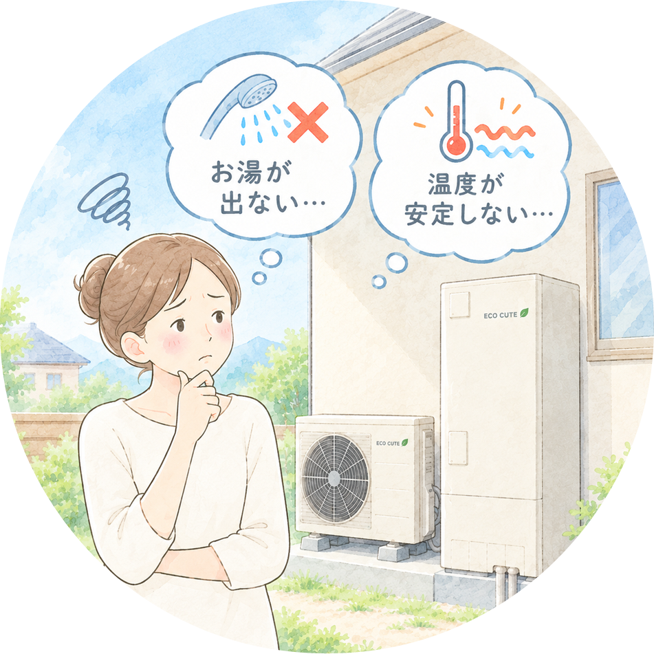 お湯が出ない、温度が安定しない