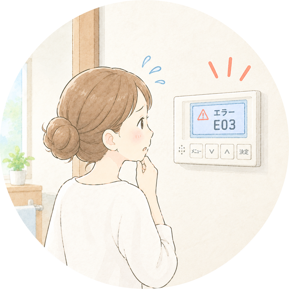 リモコンにエラーコードが表示される